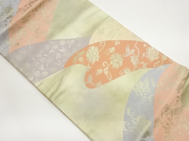 JAPANESE NAGOYA OBI / WOVEN PEONY ARABESQUE